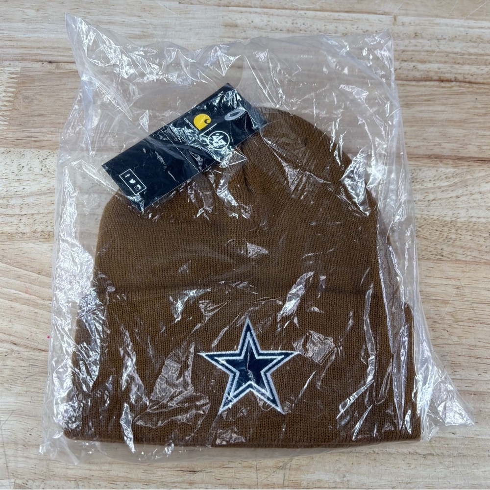 Carhartt ‘47 Dallas Cowboys Brown NFL Football Beanie OSFM Brand New - Picture 2 of 2
